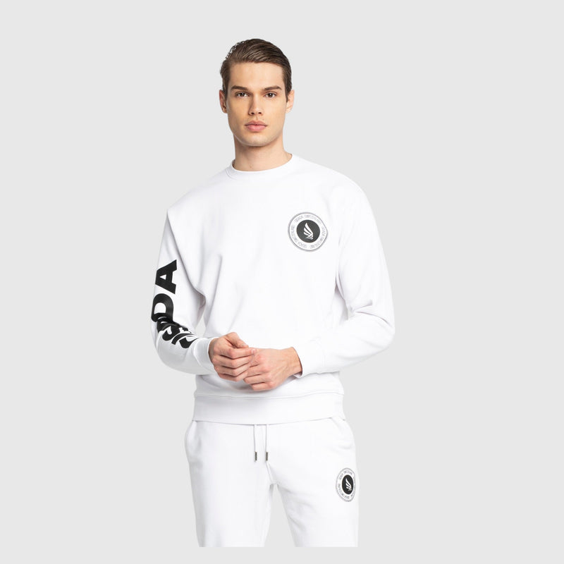 Regular Fit Sweatshirt in Midweight Cotton with Silicon Print - Gisada.com