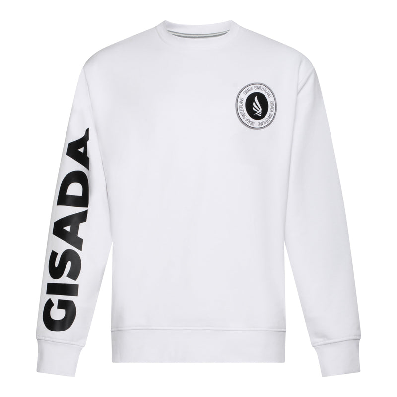 Regular Fit Sweatshirt in Midweight Cotton with Silicon Print - Gisada.com