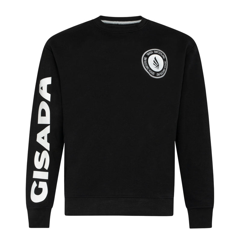 Regular Fit Sweatshirt in Midweight Cotton with Silicon Print - Gisada.com