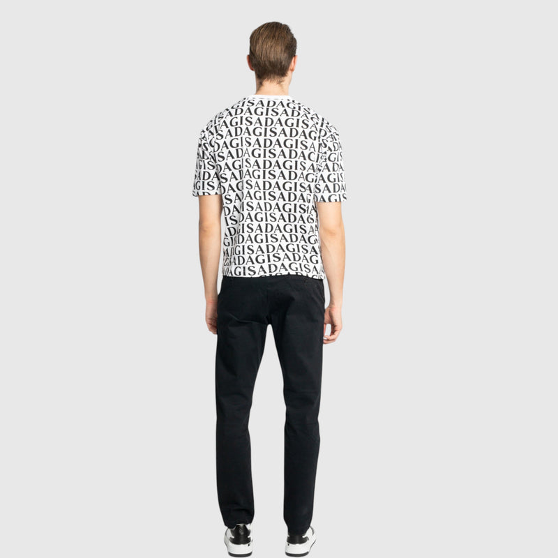 Regular Fit T-Shirt in Jersey Cotton Allover Print - Gisada.com