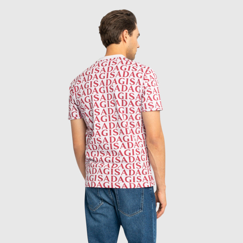 Regular Fit T-Shirt in Jersey Cotton Allover Print - Gisada.com