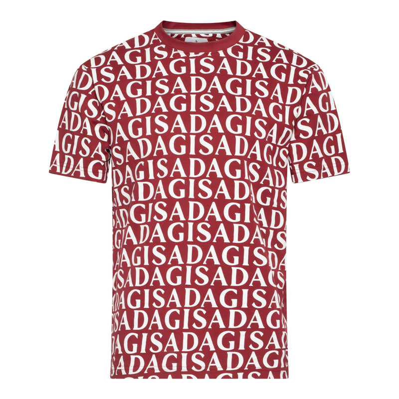 Regular Fit T-Shirt in Jersey Cotton Allover Print - Gisada.com