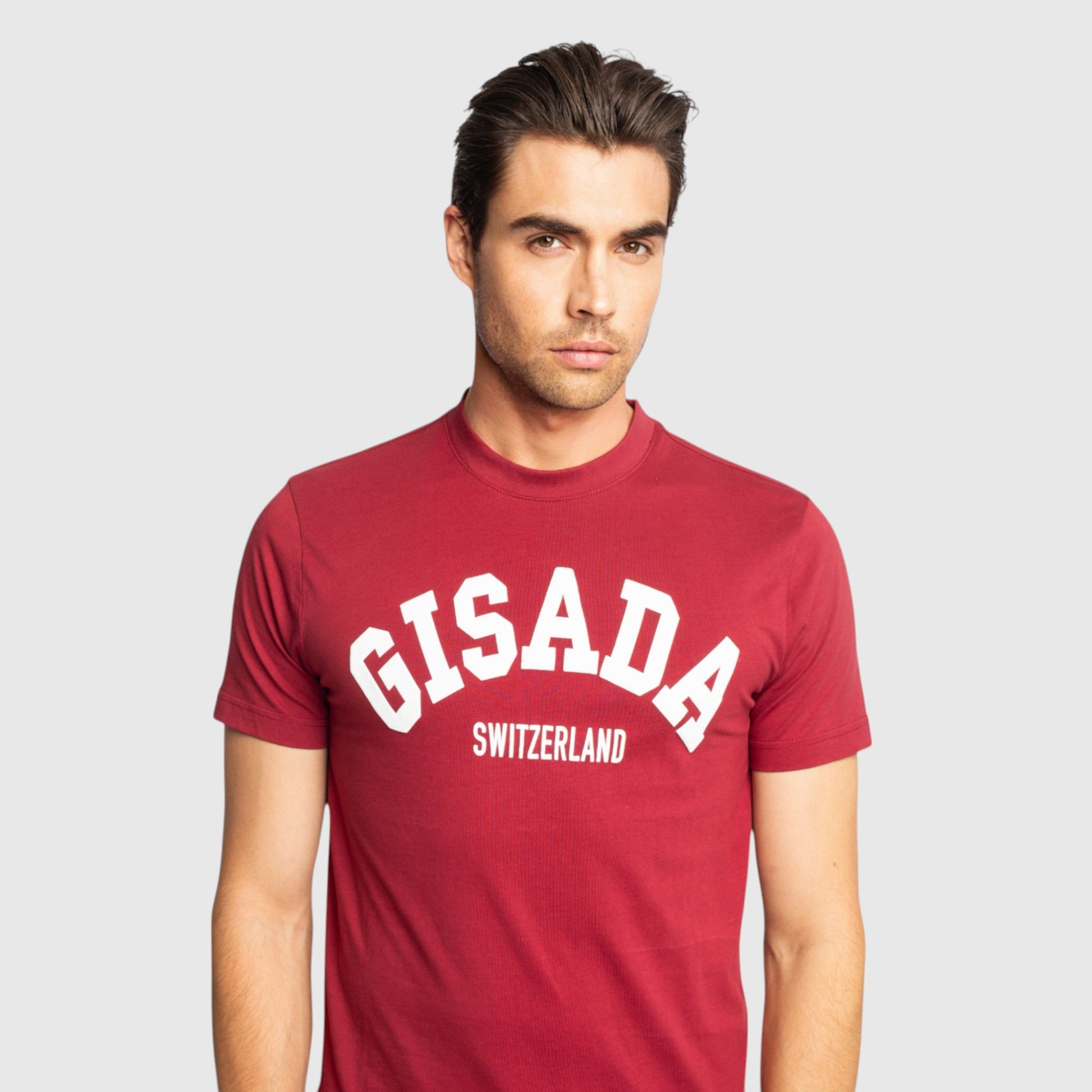 Regular Fit T-Shirt in Jersey Cotton with College Puff Print - Gisada.com