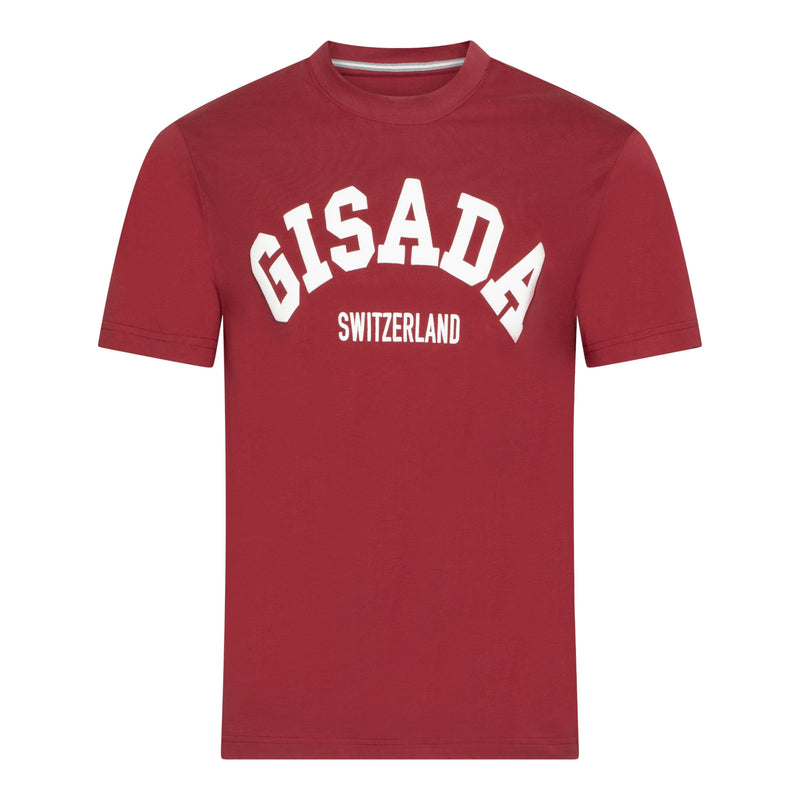 Regular Fit T-Shirt in Jersey Cotton with College Puff Print - Gisada.com