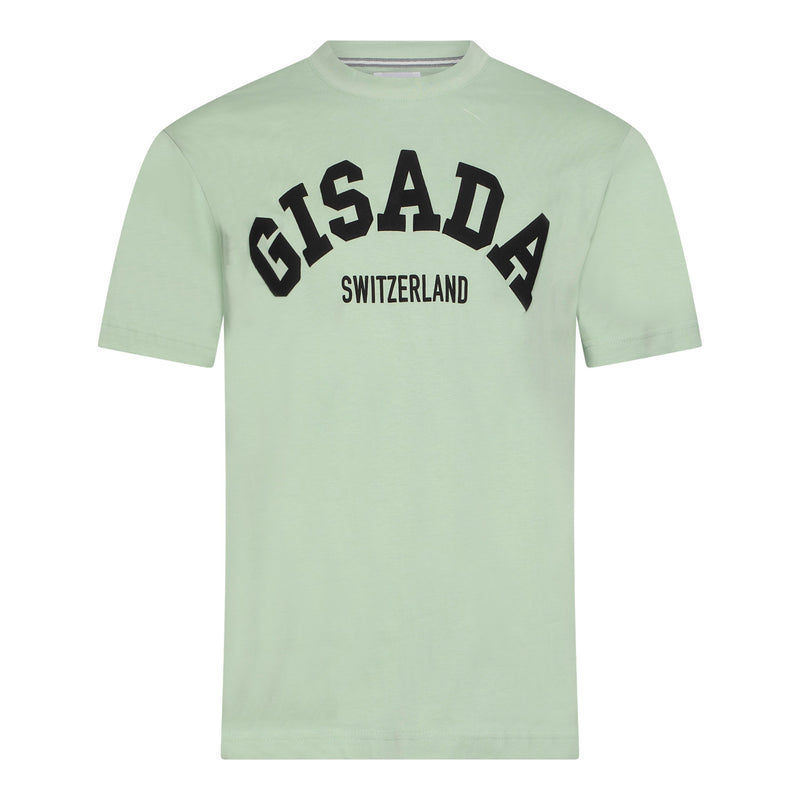 Regular Fit T-Shirt in Jersey Cotton with College Puff Print - Gisada.com