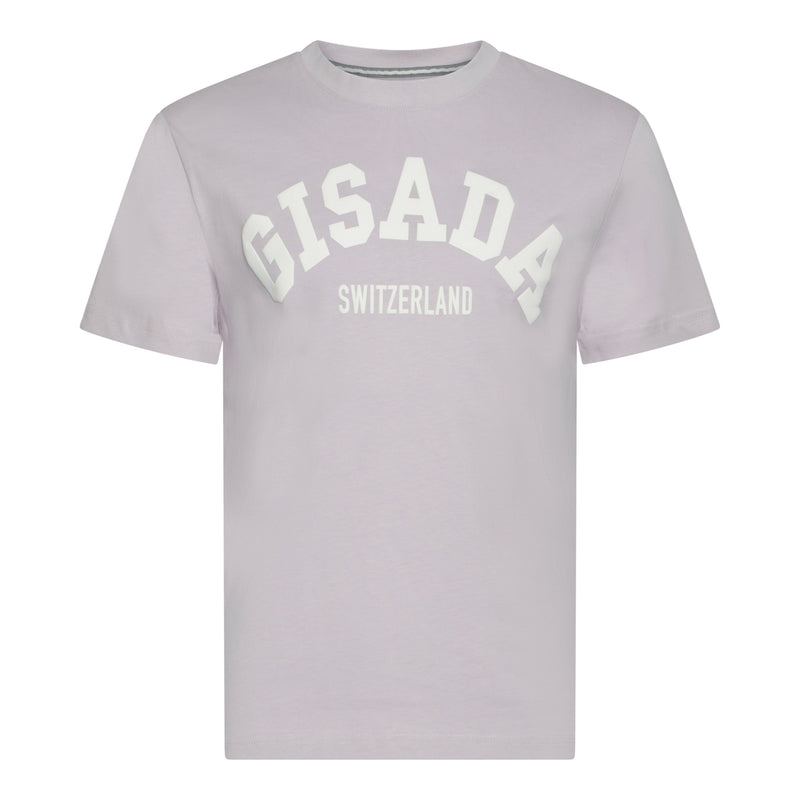 Regular Fit T-Shirt in Jersey Cotton with College Puff Print - Gisada.com