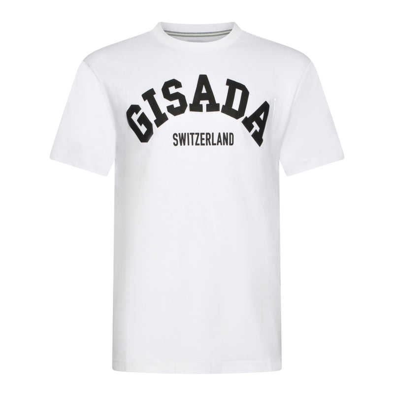 Regular Fit T-Shirt in Jersey Cotton with College Puff Print - Gisada.com