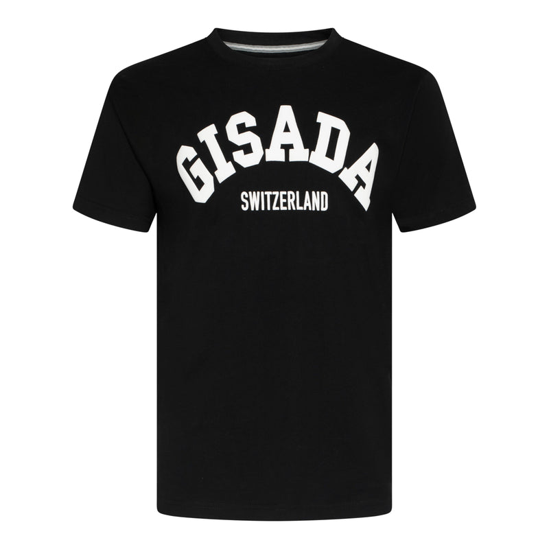 Regular Fit T-Shirt in Jersey Cotton with College Puff Print - Gisada.com