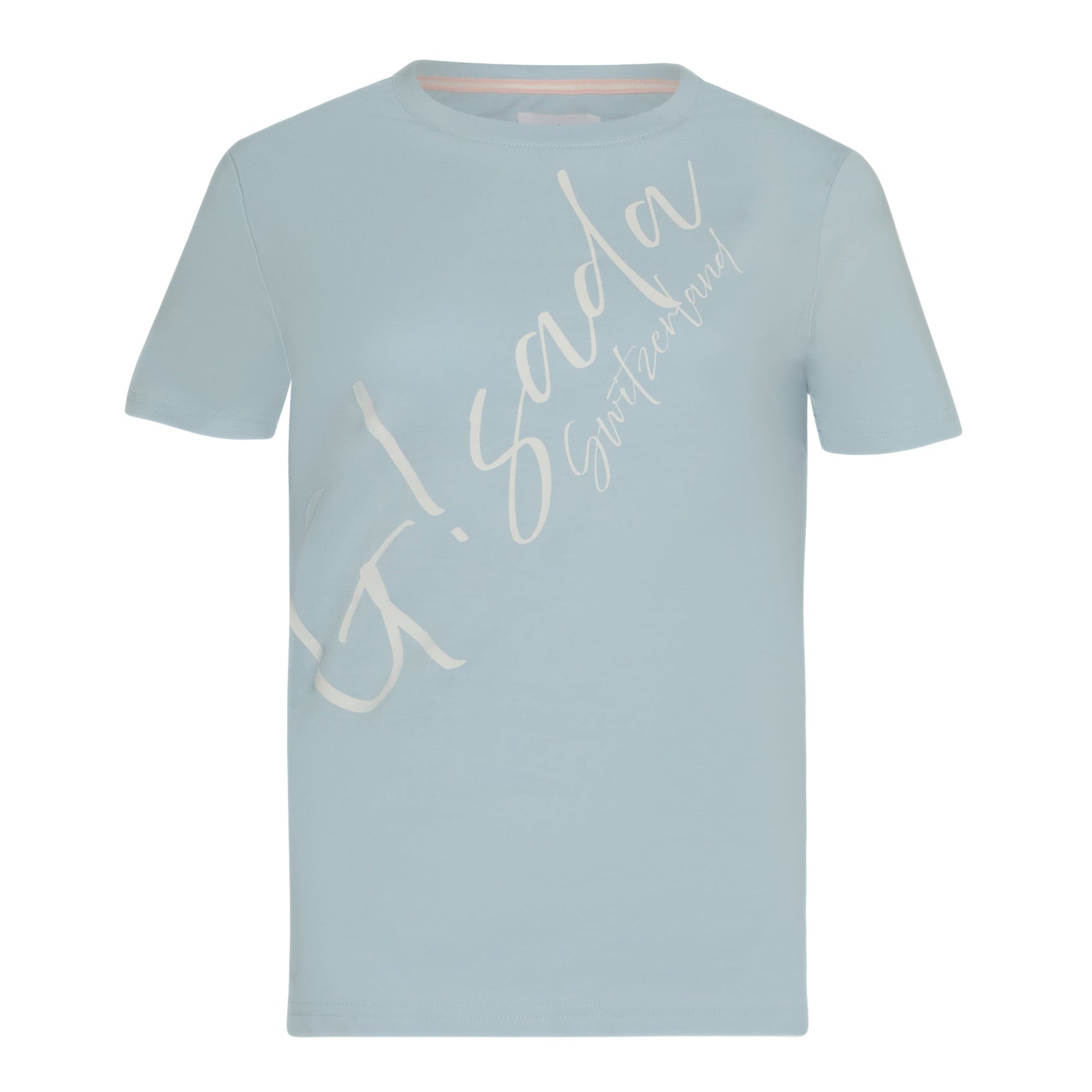 Regular Fit T-Shirt in Jersey Cotton with Cursive Silicon Print - Gisada.com