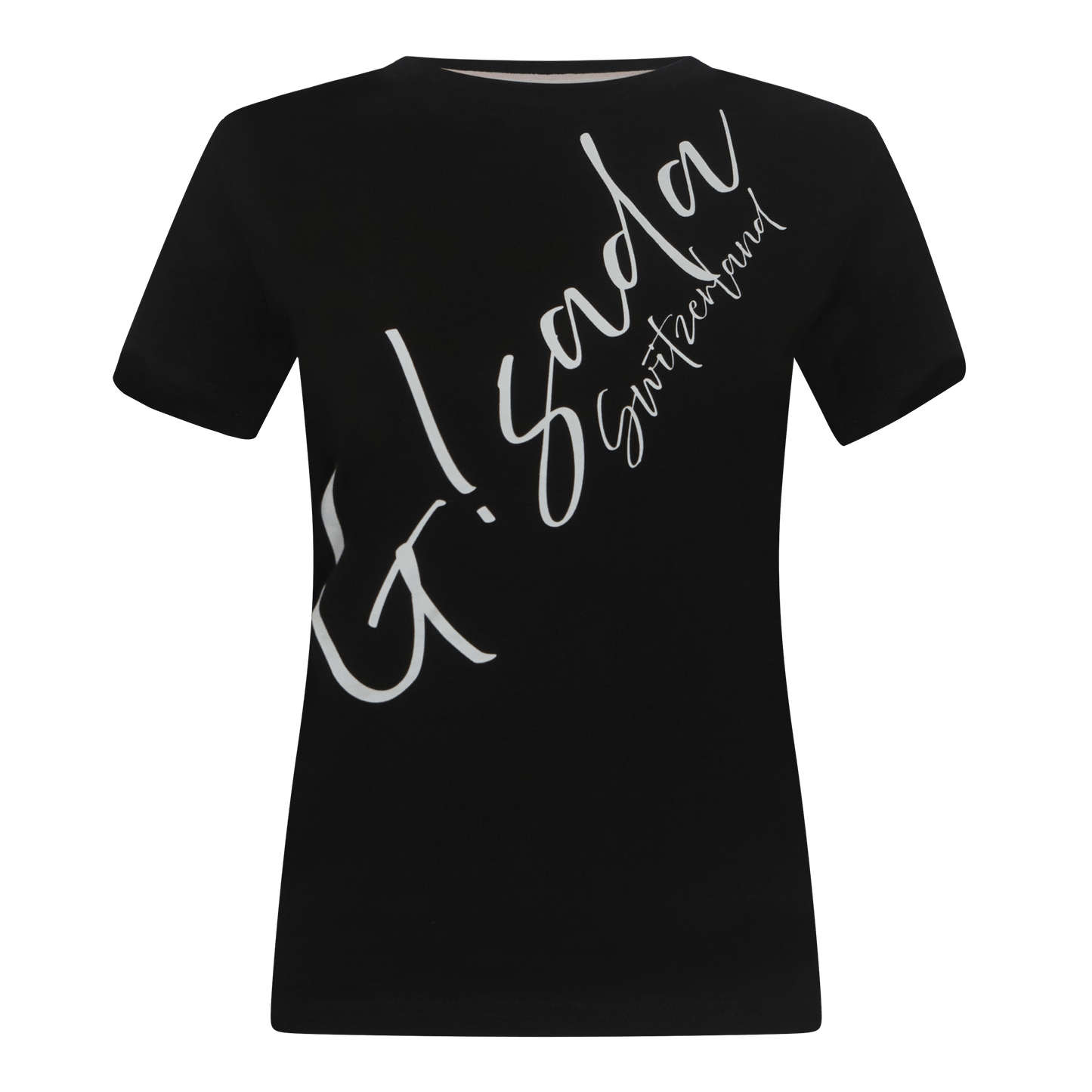 Regular Fit T-Shirt in Jersey Cotton with Cursive Silicon Print - Gisada.com