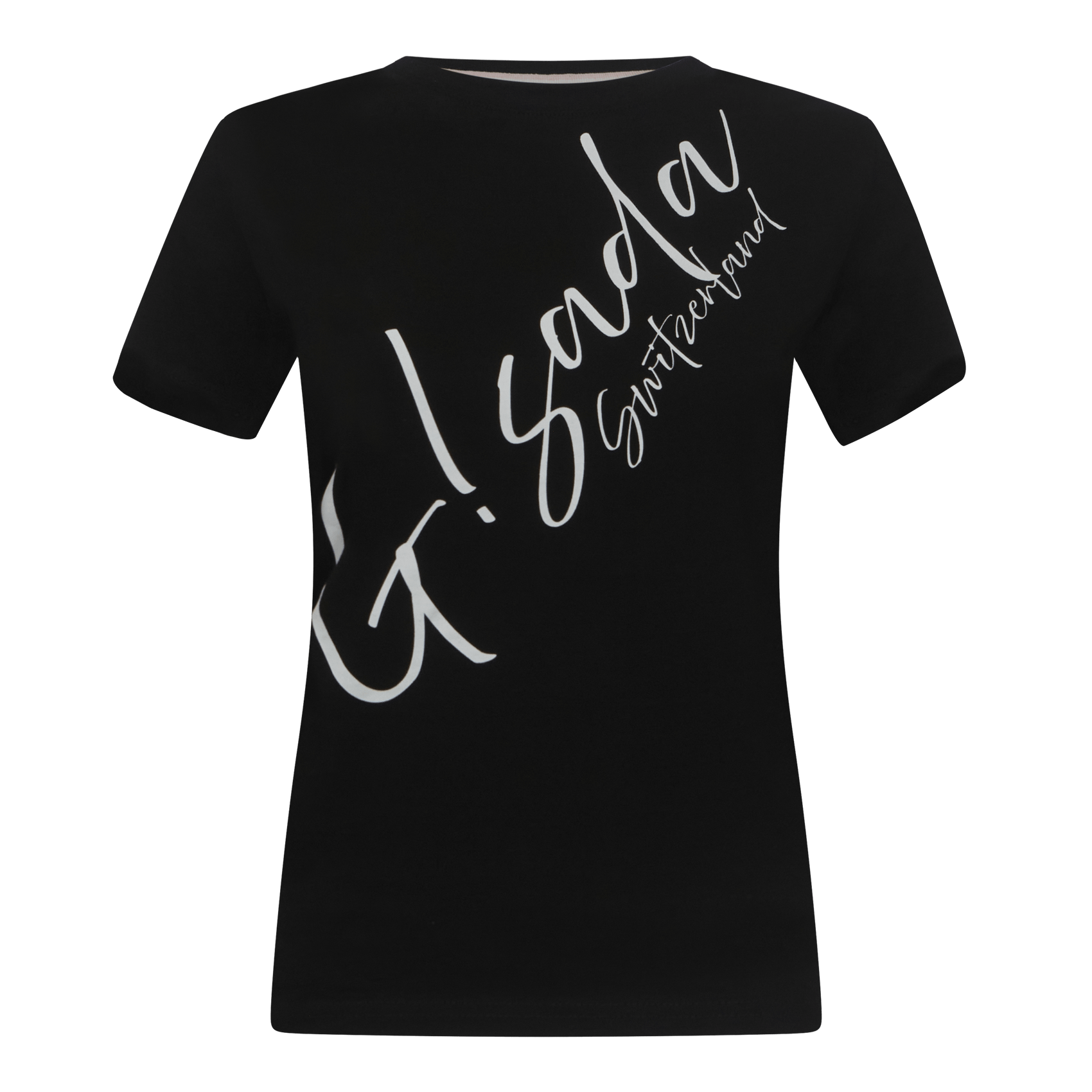 Regular Fit T-Shirt in Jersey Cotton with Cursive Silicon Print - Gisada.com