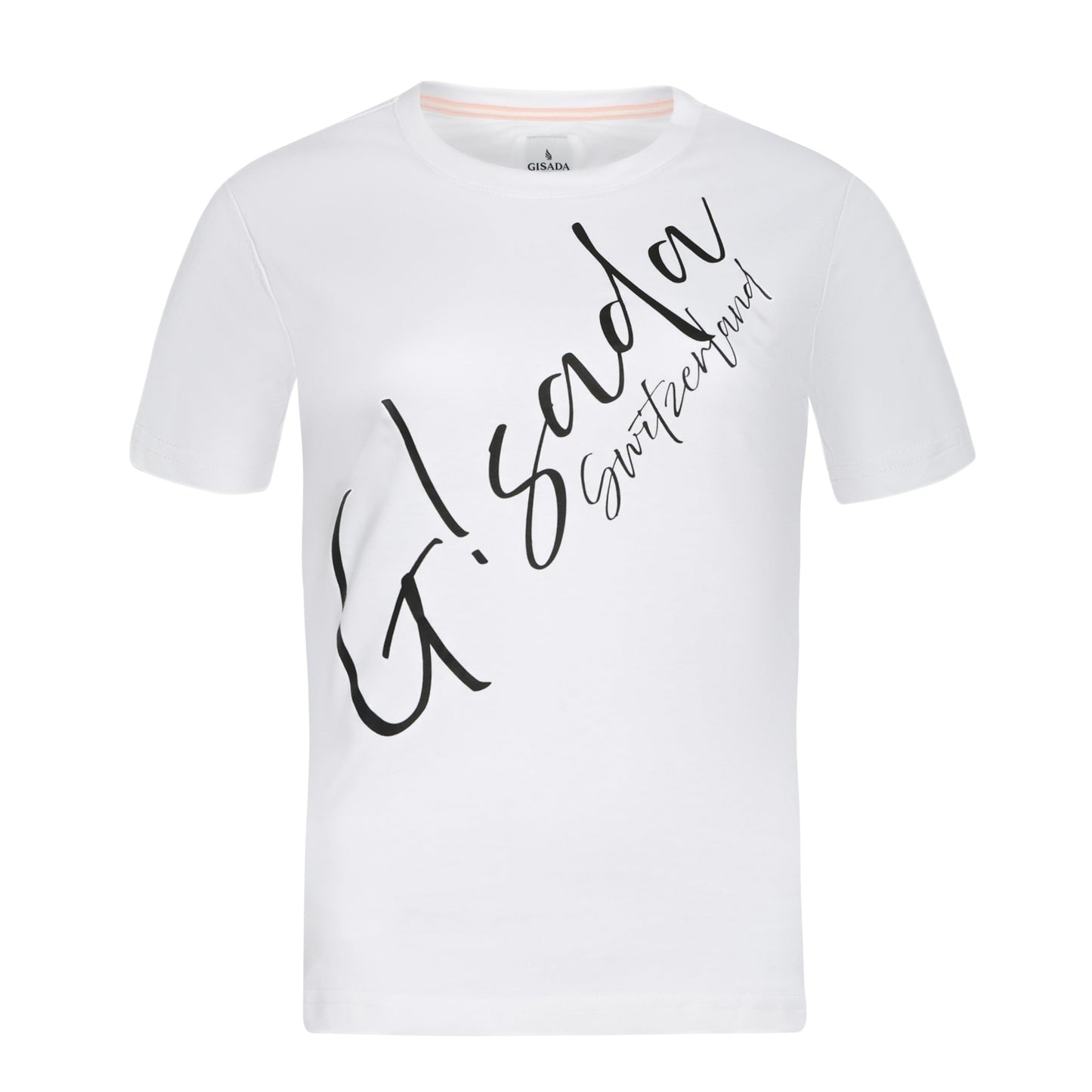 Regular Fit T-Shirt in Jersey Cotton with Cursive Silicon Print - Gisada.com