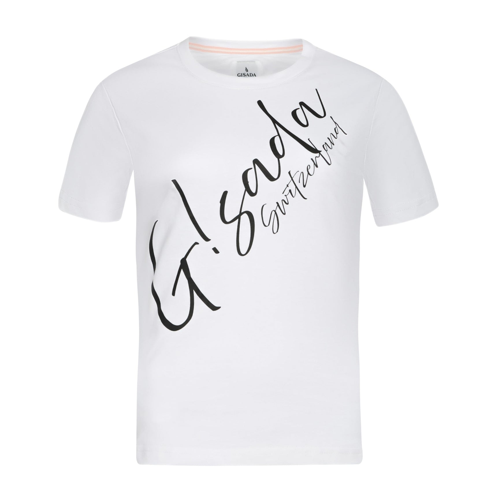 Regular Fit T-Shirt in Jersey Cotton with Cursive Silicon Print - Gisada.com