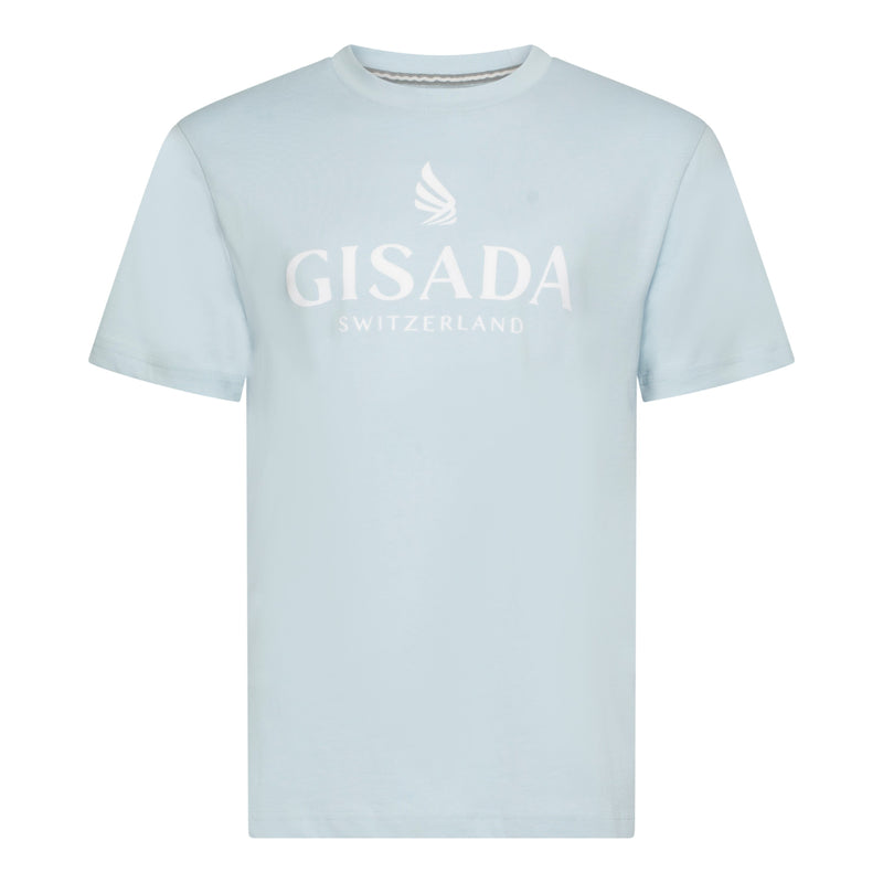 Regular Fit T-Shirt in Jersey Cotton with Flock Logo - Gisada.com