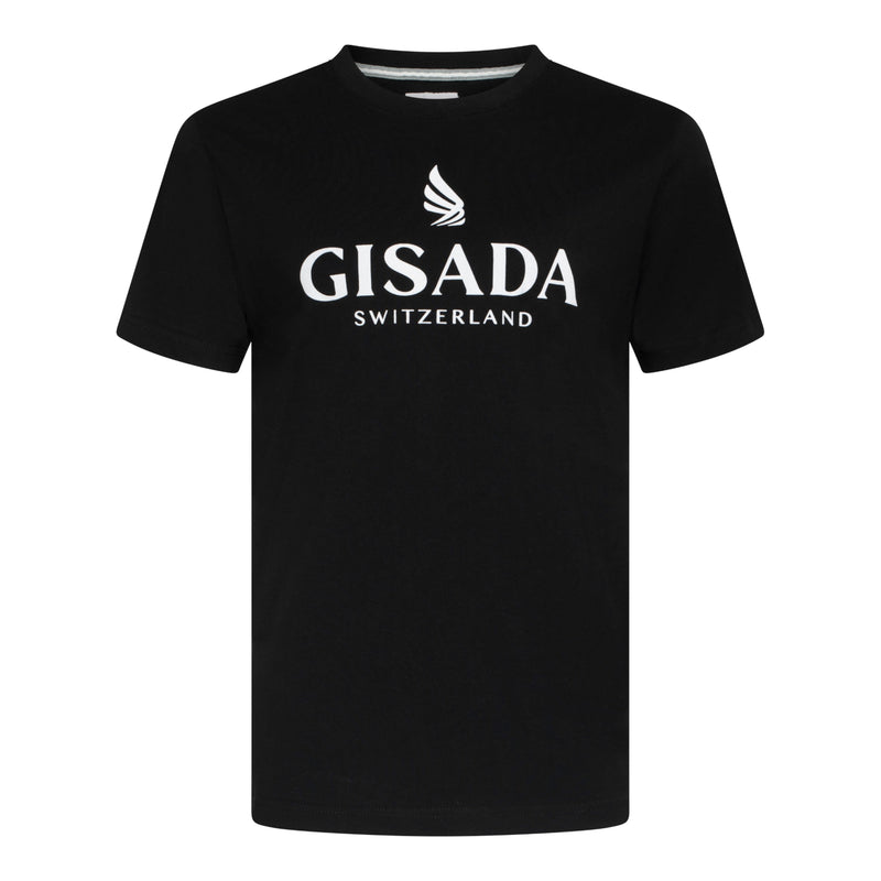 Regular Fit T-Shirt in Jersey Cotton with Flock Logo - Gisada.com