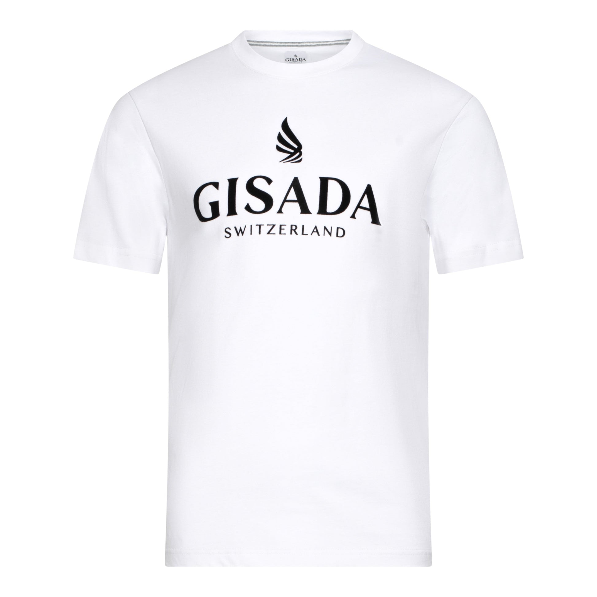 Regular Fit T-Shirt in Jersey Cotton with Flock Logo - Gisada.com