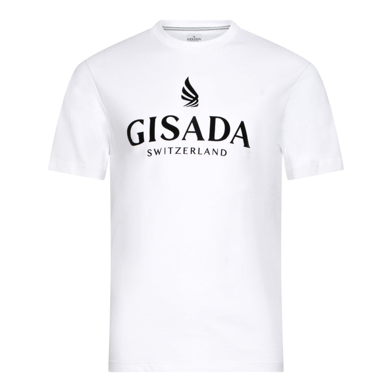 Regular Fit T-Shirt in Jersey Cotton with Flock Logo - Gisada.com