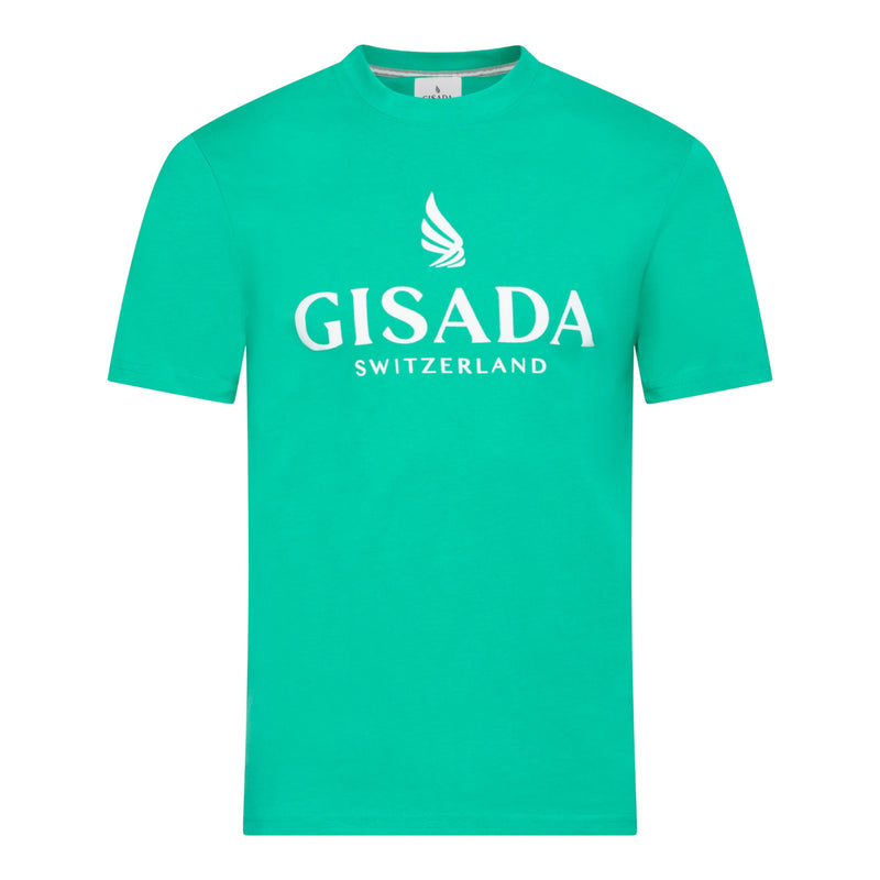 Regular Fit T-Shirt in Jersey Cotton with Flock Logo - Gisada.com