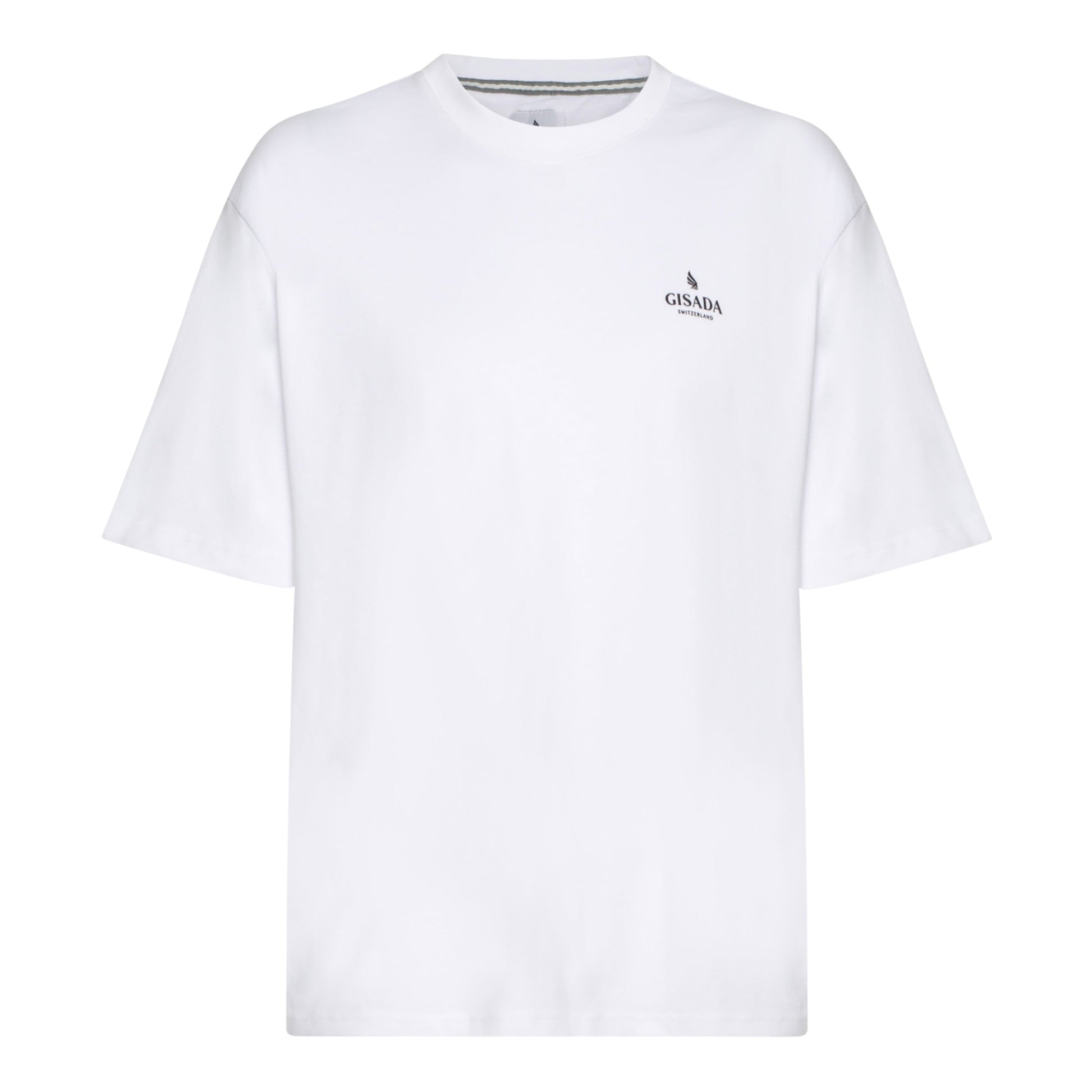 Regular Fit T-Shirt in Jersey Cotton with Small Silicon Logo - Gisada.com