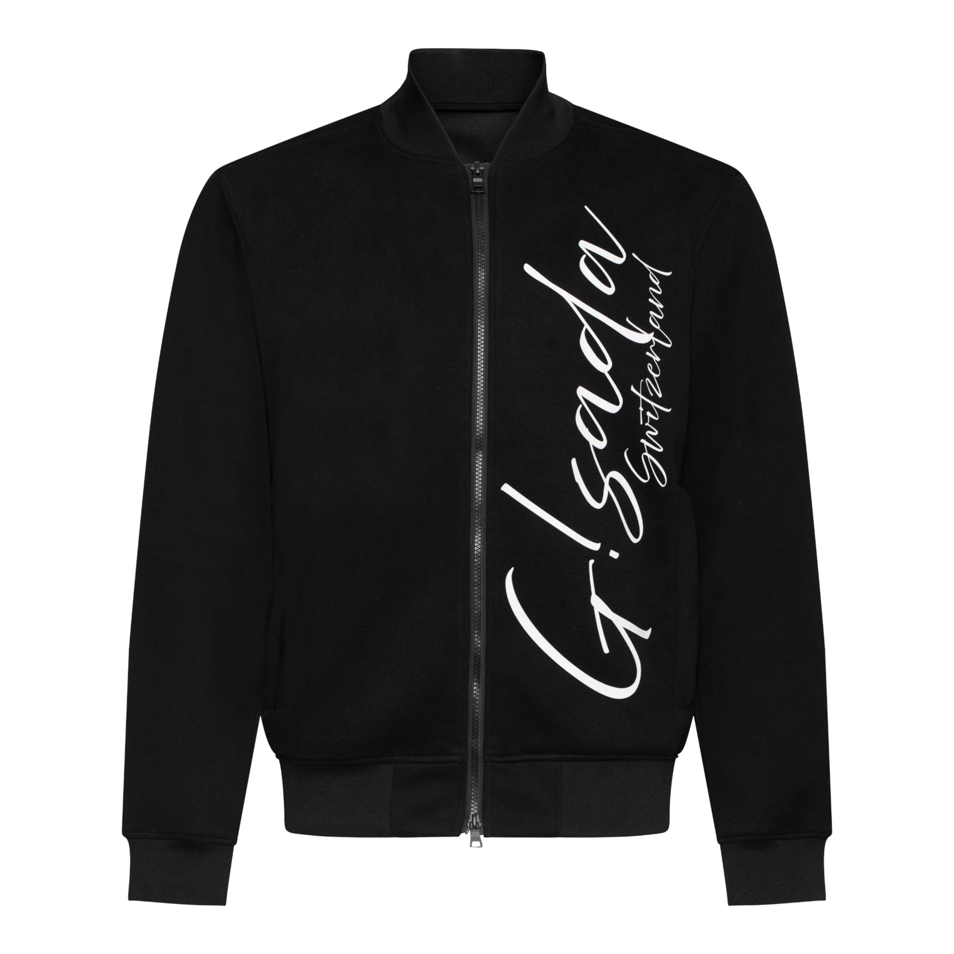 Regular Fit Windbreaker in Knit with Cursive Print - Gisada.com
