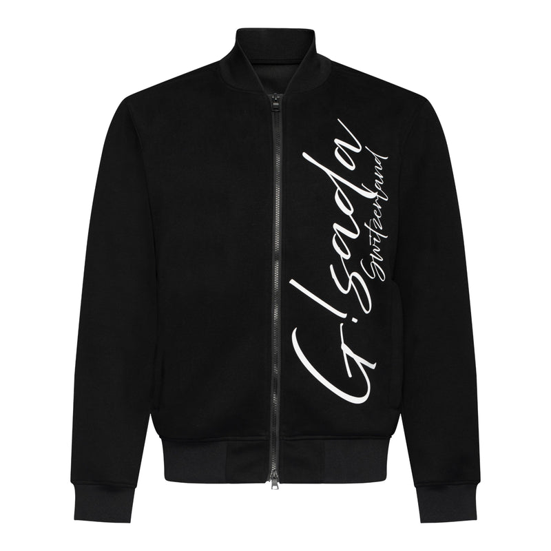 Regular Fit Windbreaker in Knit with Cursive Print - Gisada.com
