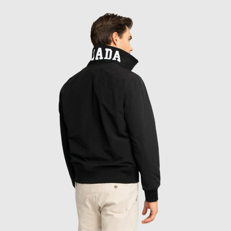 Regular Fit Windbreaker in Nylon with Collar Print and Wing on Front - Gisada.com