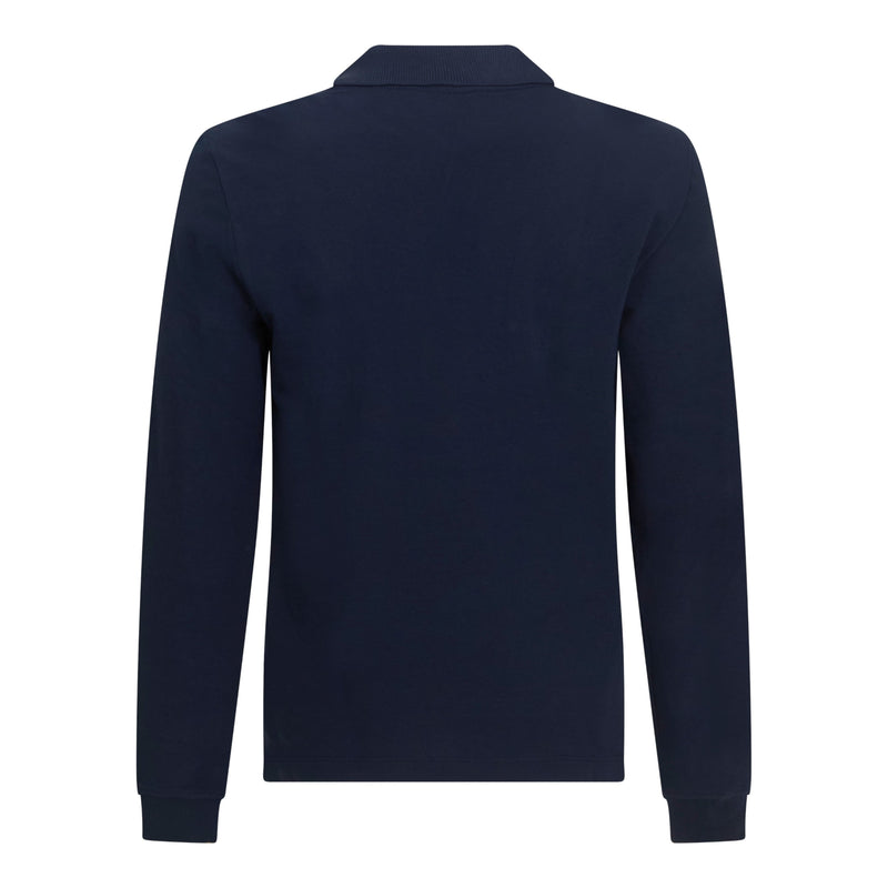 Regular Fit Zip-Up Polo in Luxe Interlock Piquet with Rubber Gisada Logo