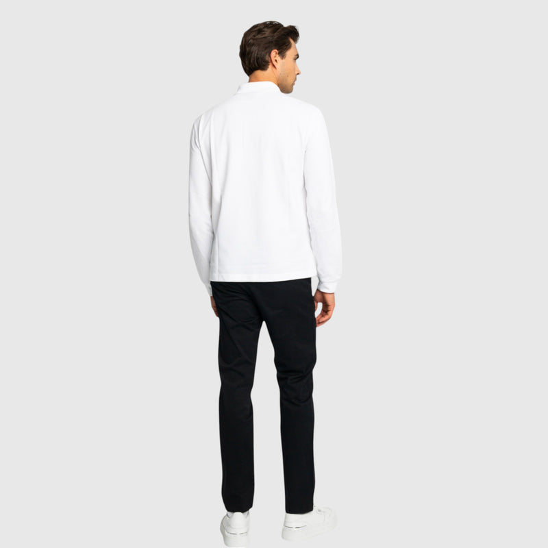Regular Fit Zip - Up Polo in Luxe Interlock Piquet with Rubber Gisada Logo - Gisada.com