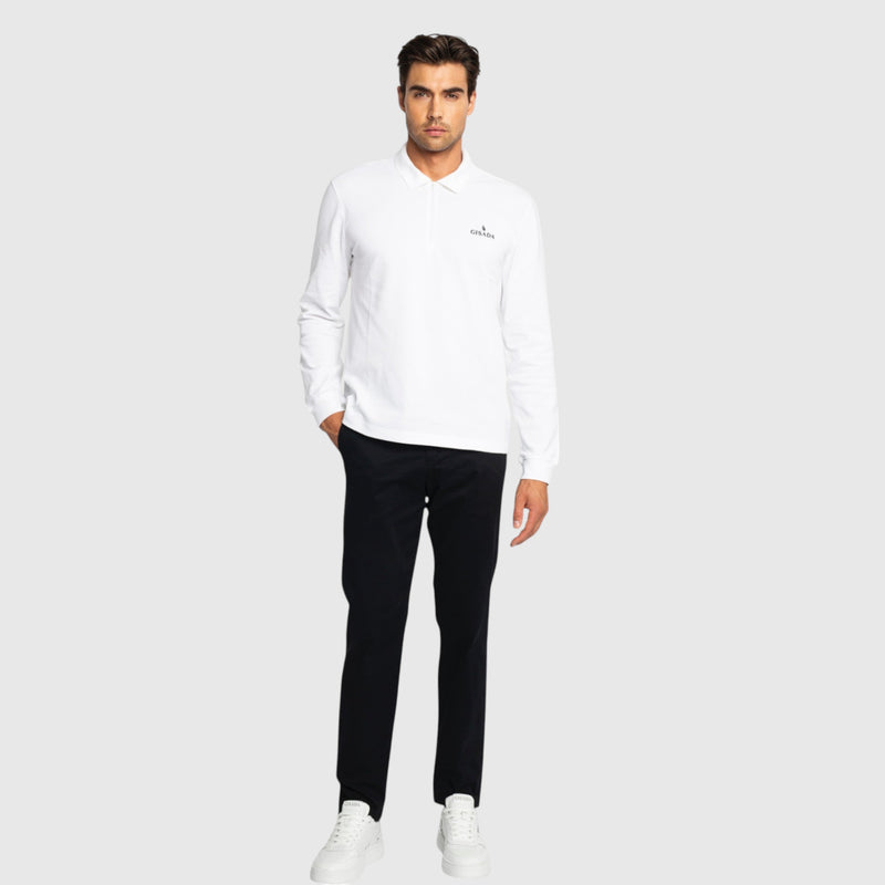 Regular Fit Zip - Up Polo in Luxe Interlock Piquet with Rubber Gisada Logo - Gisada.com