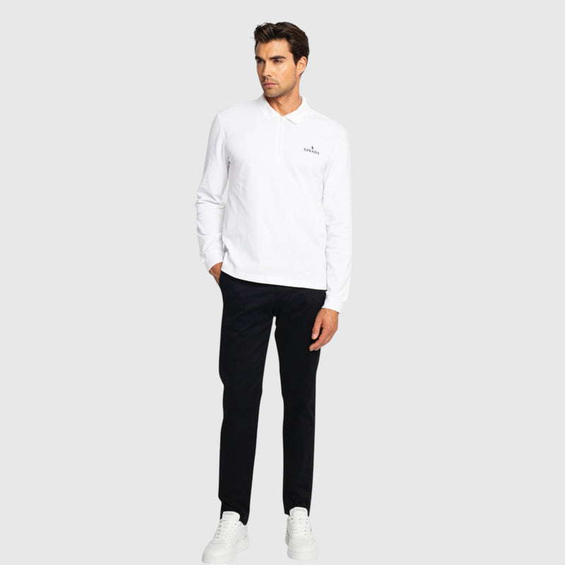 Regular Fit Zip - Up Polo in Luxe Interlock Piquet with Rubber Gisada Logo - Gisada.com