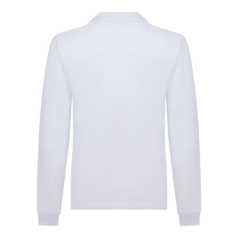 Regular Fit Zip-Up Polo in Luxe Interlock Piquet with Rubber Gisada Logo