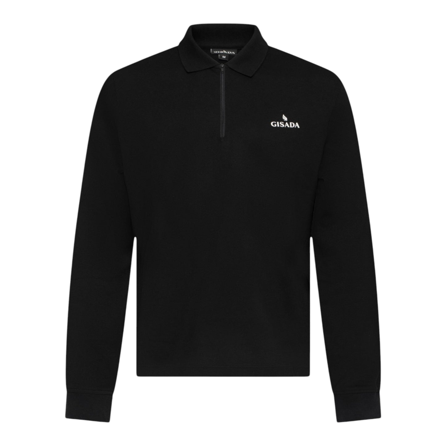 Regular Fit Zip - Up Polo in Luxe Interlock Piquet with Rubber Gisada Logo - Gisada.com