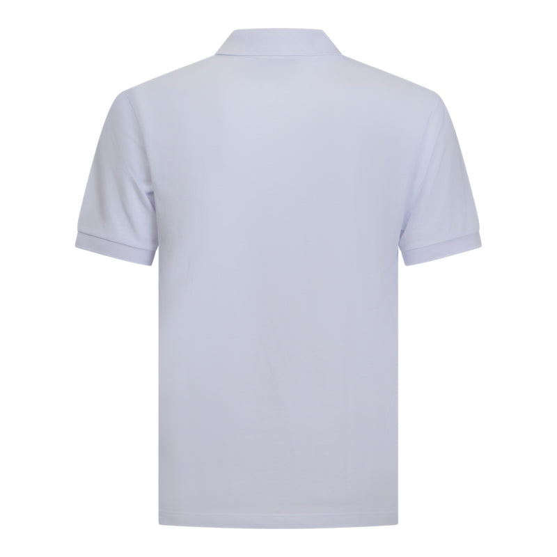 Regular Fit Zip-Up Polo in Luxe Interlock Piquet with Rubber Logo