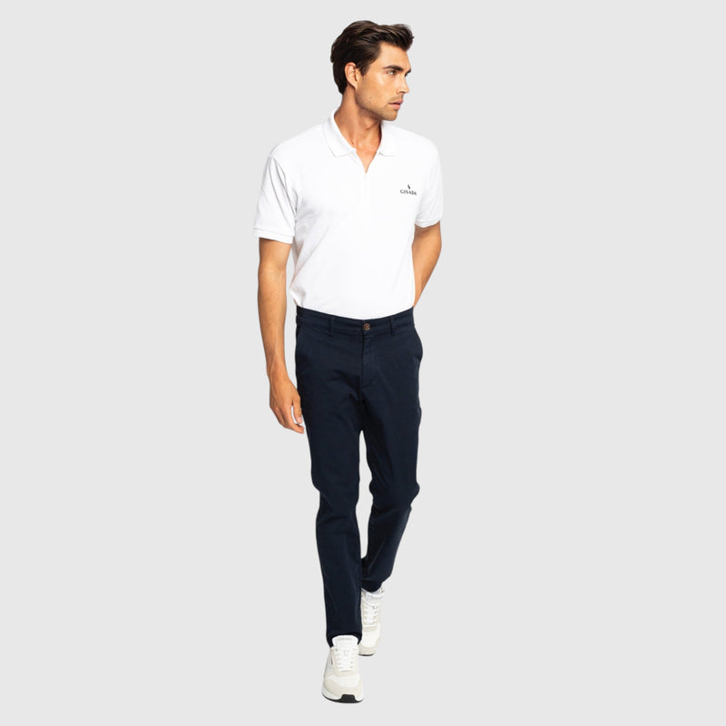 Regular Fit Zip - Up Polo in Luxe Interlock Piquet with Rubber Logo - Gisada.com