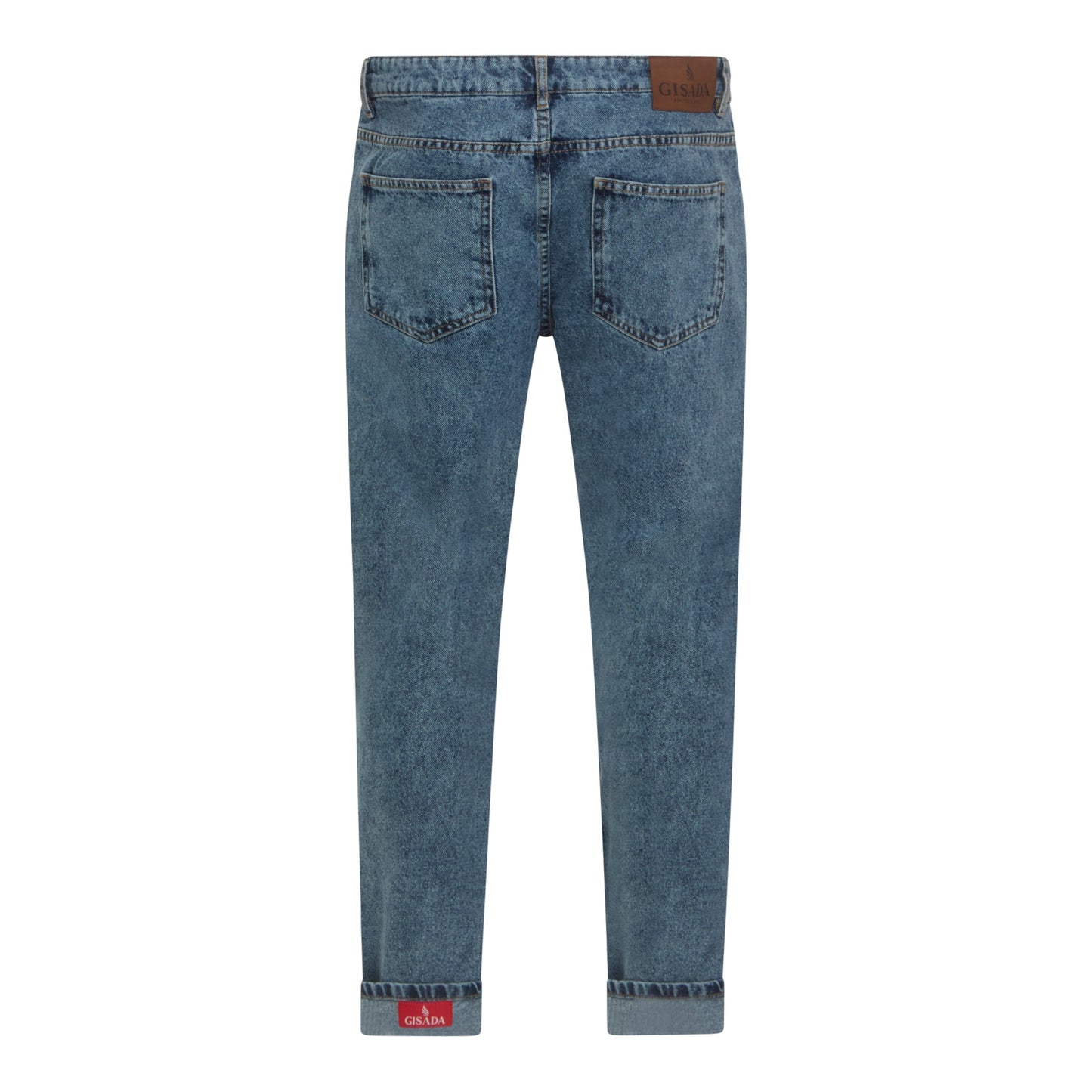 Slim Fit Denim Jean with Inside Bottom Label - Gisada.com