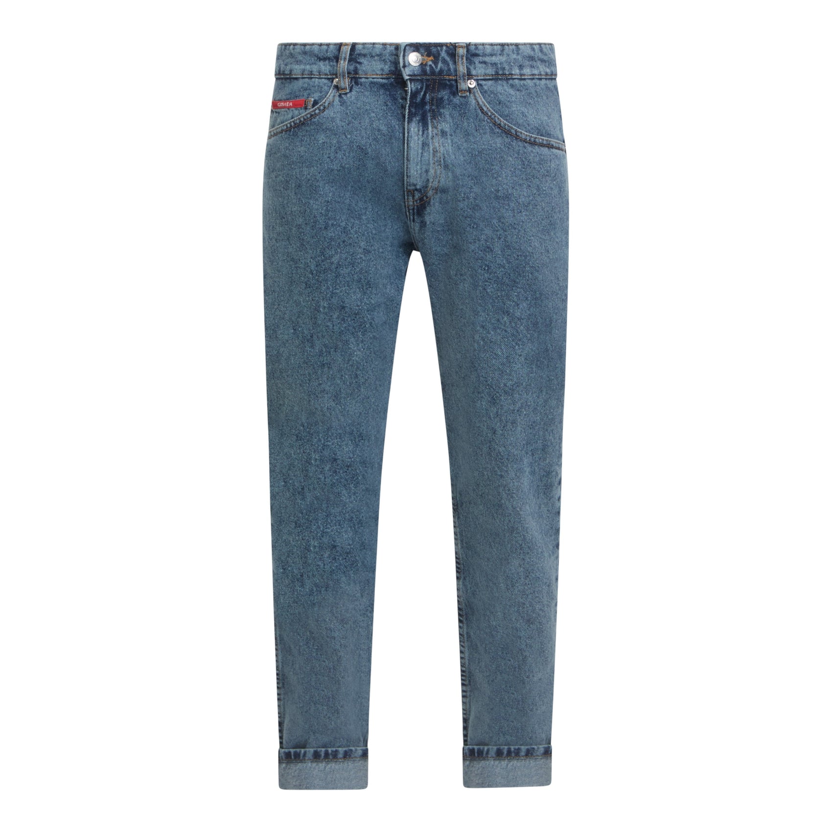 Slim Fit Denim Jean with Inside Bottom Label - Gisada.com