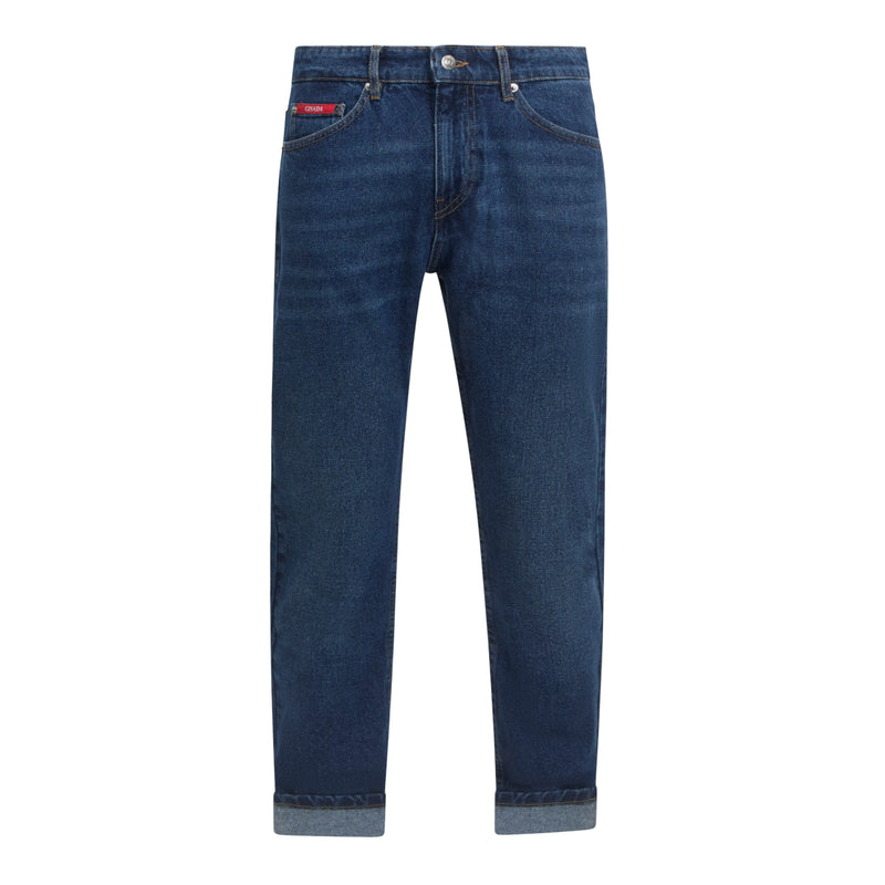Slim Fit Denim Jean with Inside Bottom Label - Gisada.com