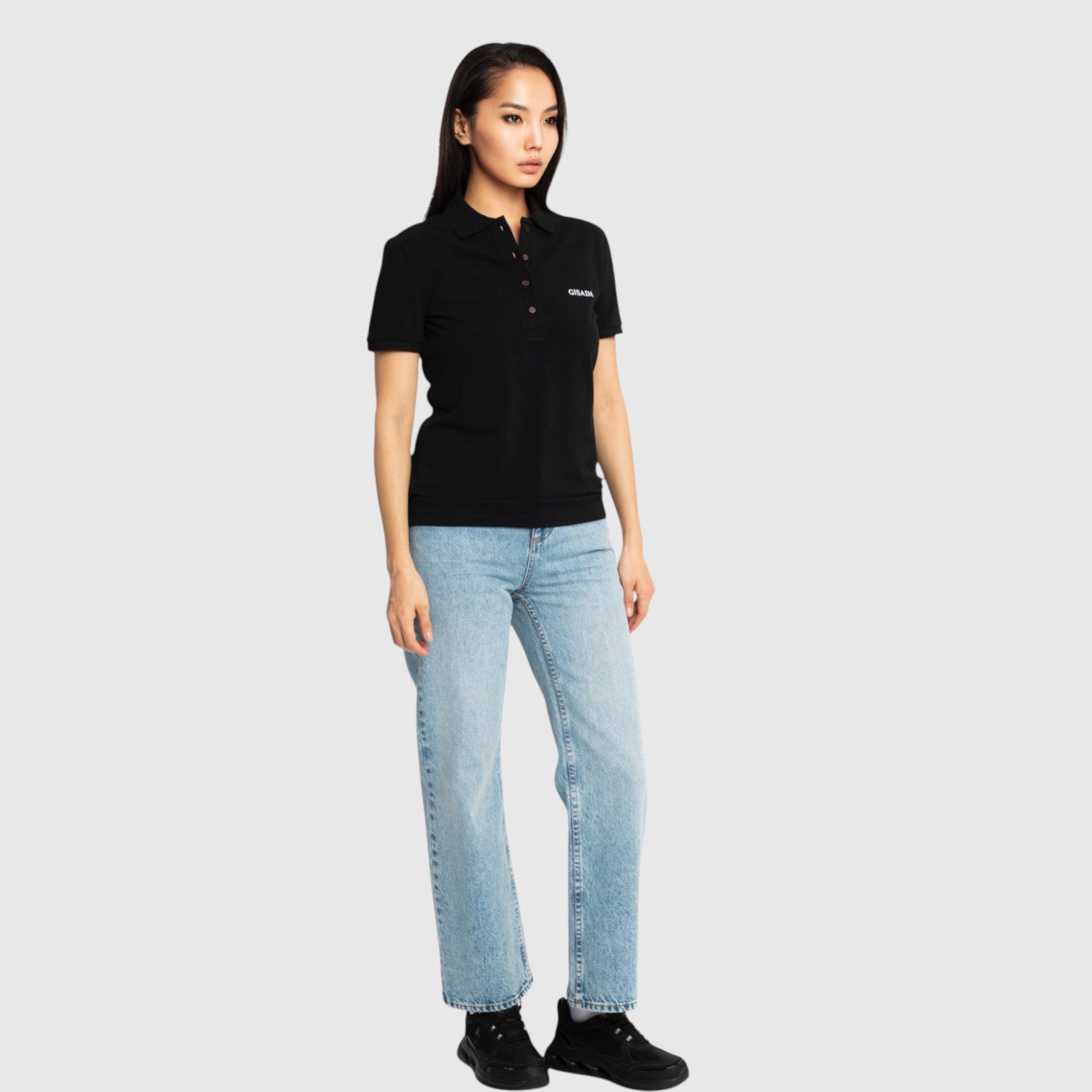 Slim Fit Short Sleeves Polo in Interlock Piquet with Embroidery Gisada Logo - Gisada.com