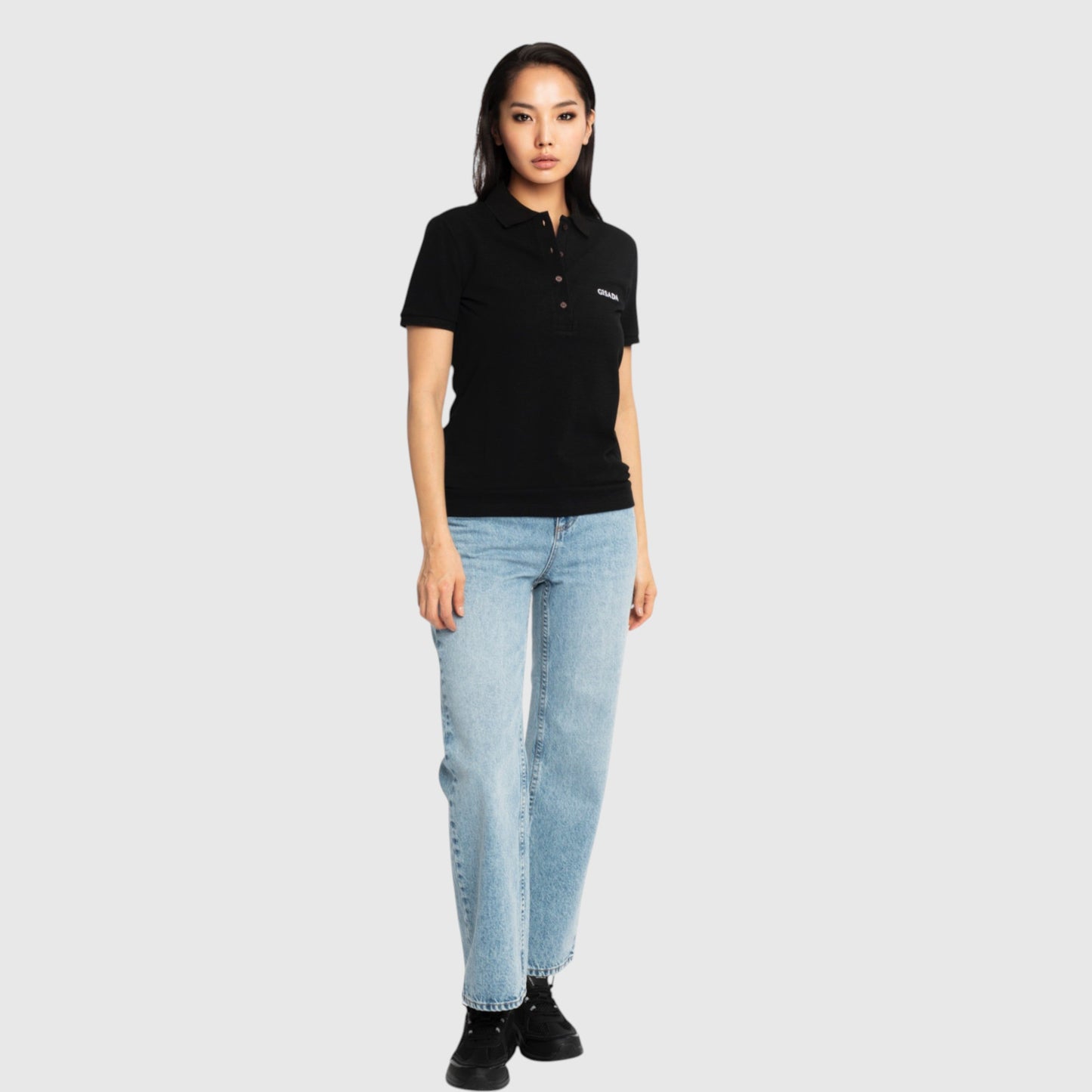 Slim Fit Short Sleeves Polo in Interlock Piquet with Embroidery Gisada Logo - Gisada.com