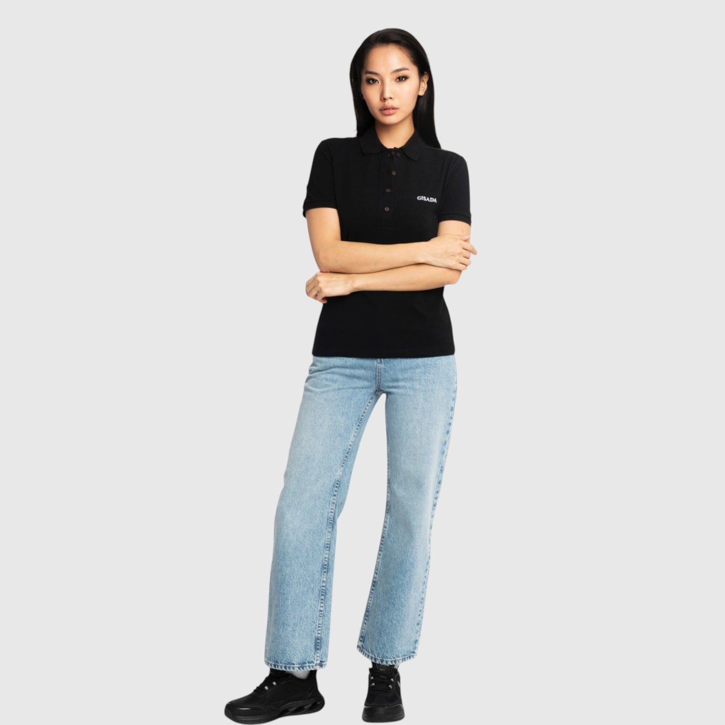 Slim Fit Short Sleeves Polo in Interlock Piquet with Embroidery Gisada Logo - Gisada.com