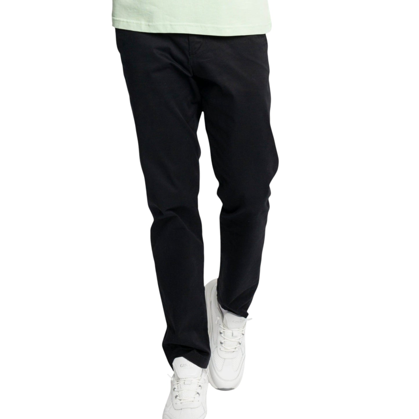 Straight Leg Chino with Mini Label on Back Pocket - Gisada.com