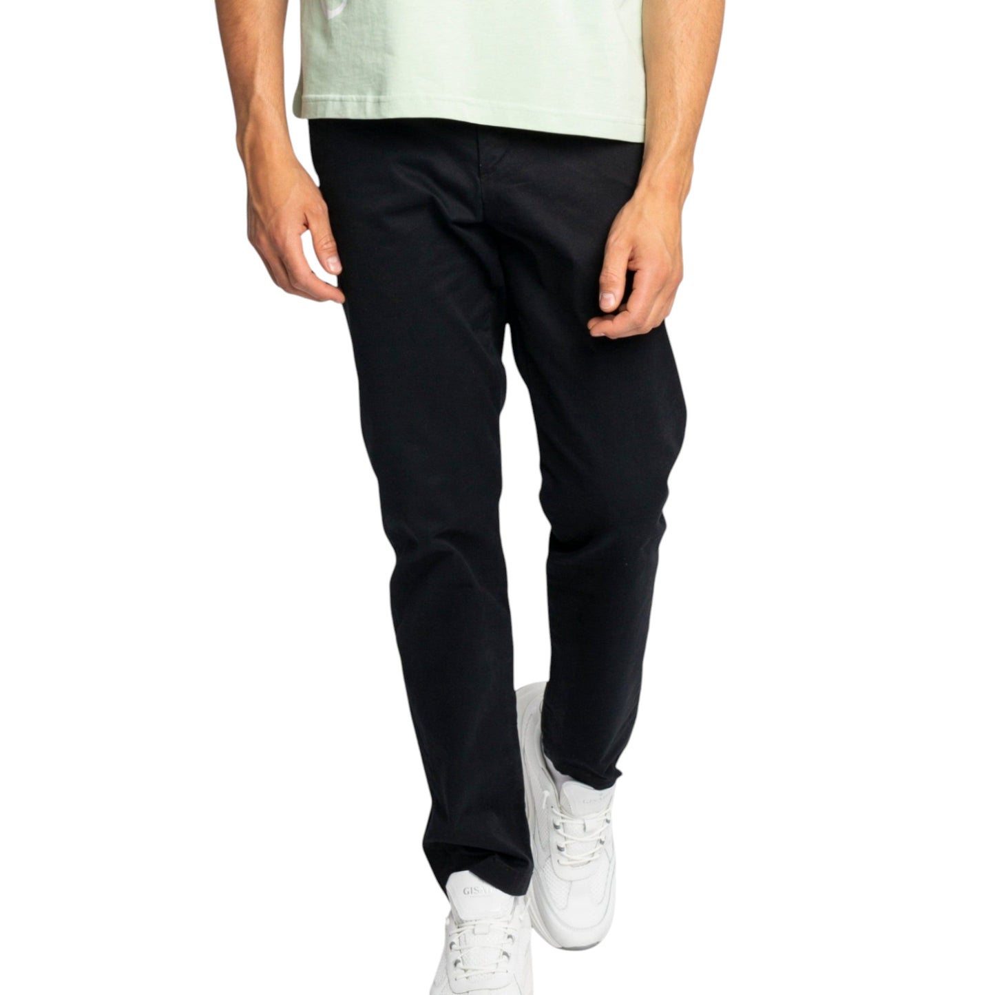 Straight Leg Chino with Mini Label on Back Pocket - Gisada.com