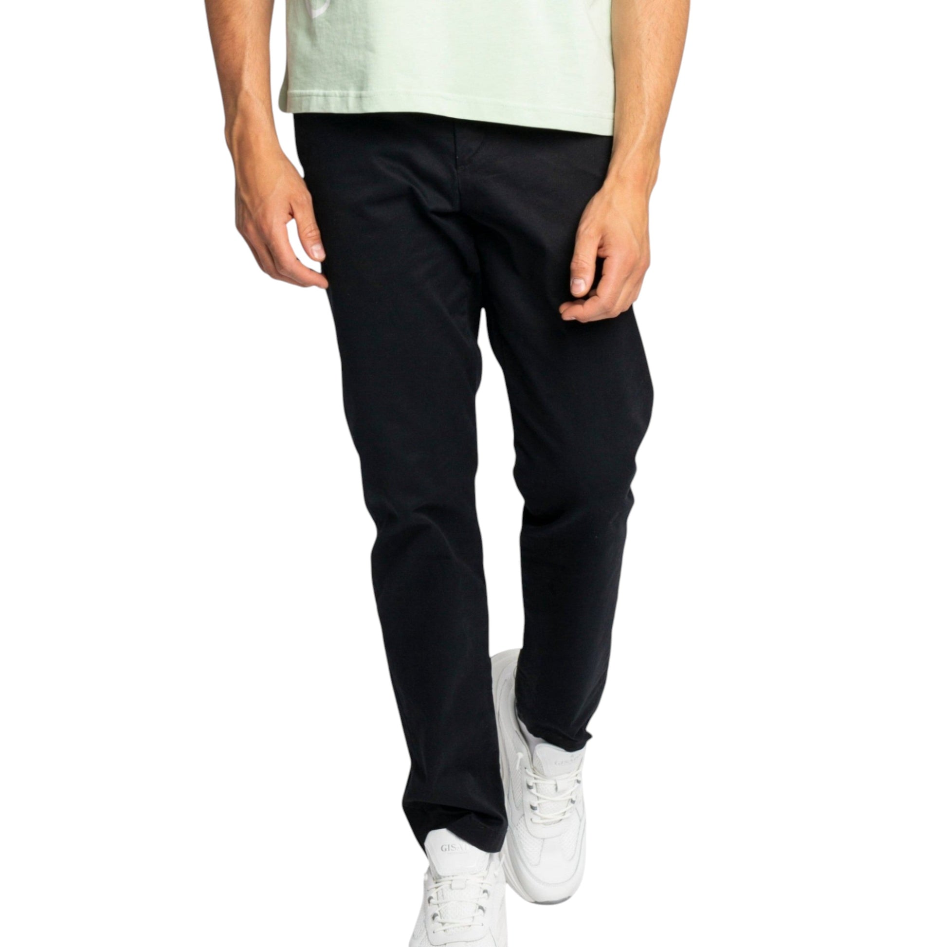 Straight Leg Chino with Mini Label on Back Pocket - Gisada.com