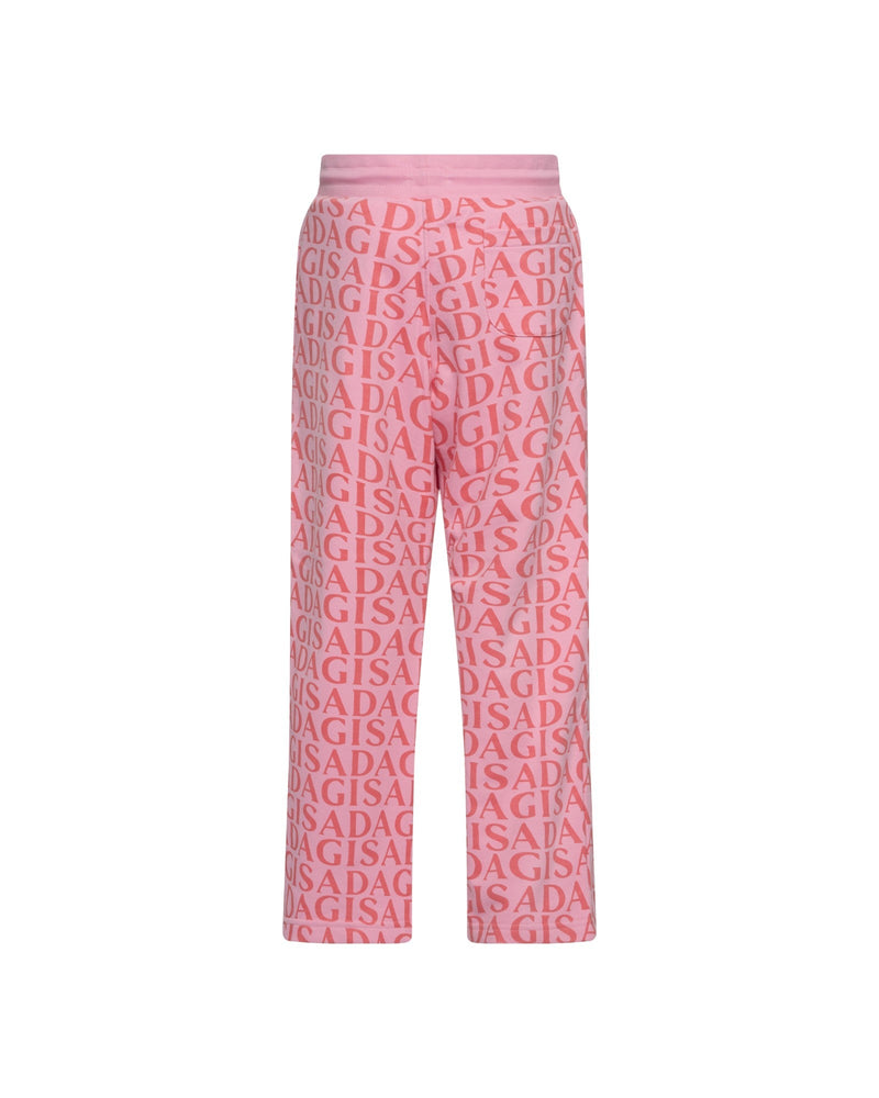 Straight Leg Sweatpants in Midweight Cotton with Allover Print - Gisada.com