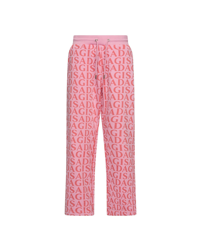 Straight Leg Sweatpants in Midweight Cotton with Allover Print - Gisada.com