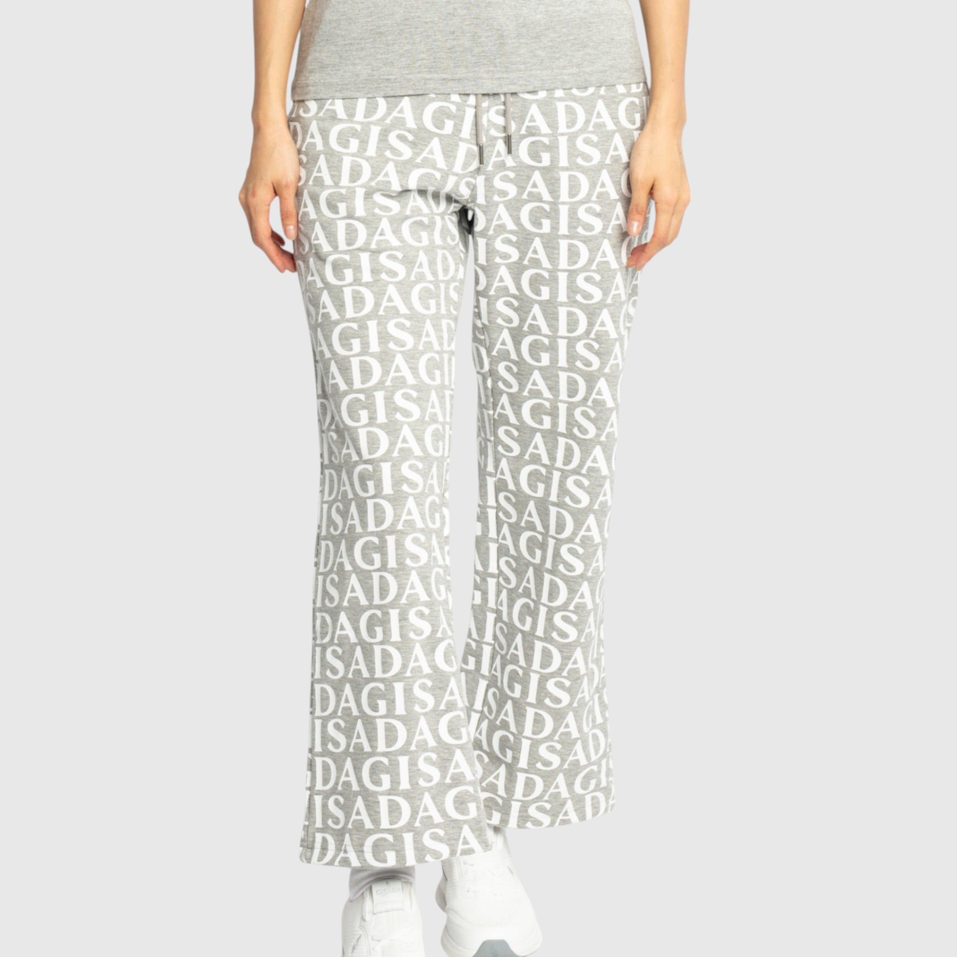 Straight Leg Sweatpants in Midweight Cotton with Allover Print - Gisada.com