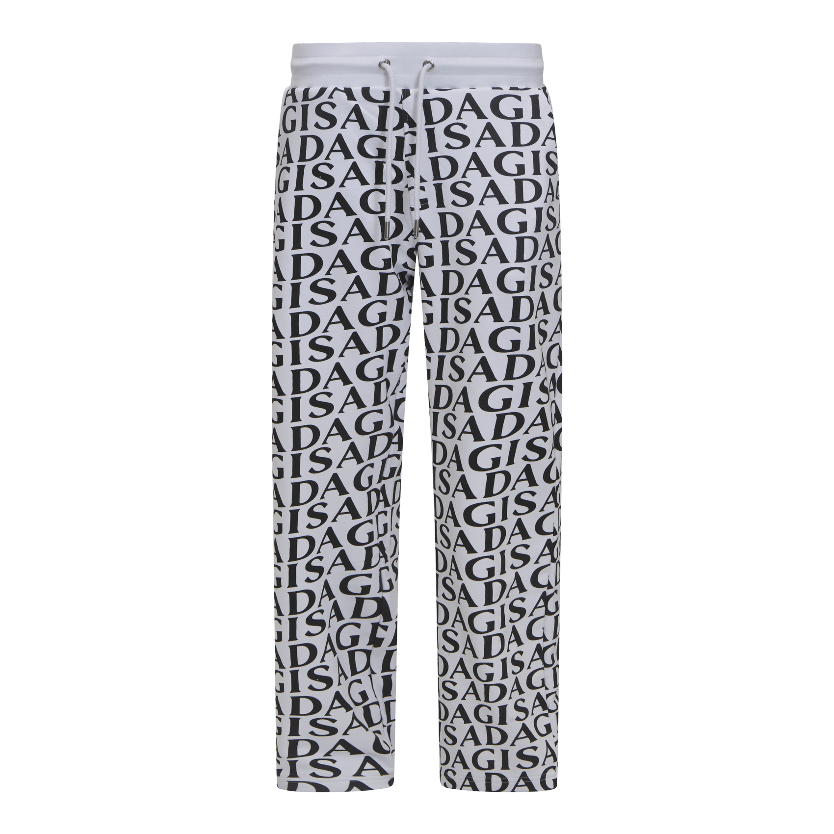 Straight Leg Sweatpants in Midweight Cotton with Allover Print - Gisada.com