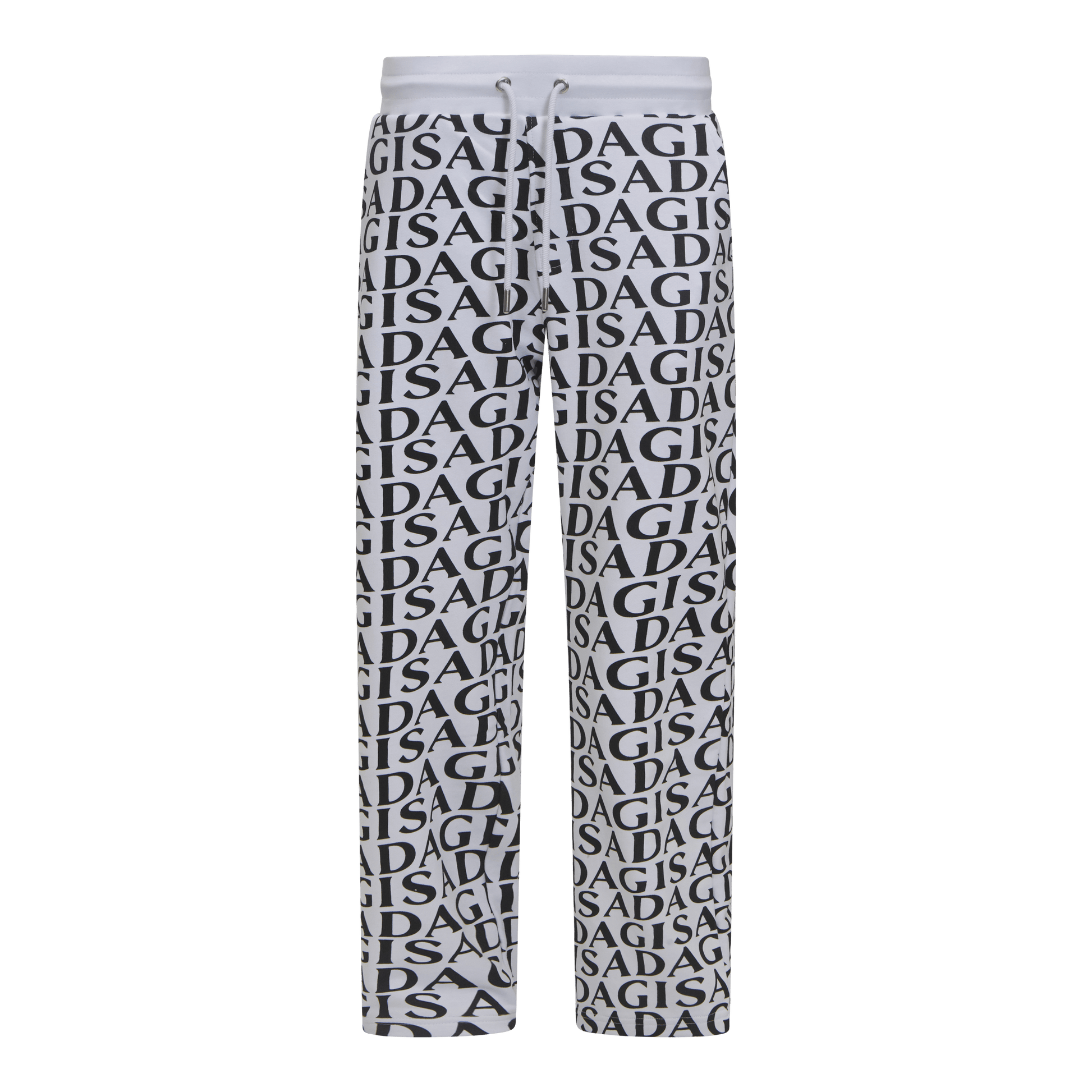 Straight Leg Sweatpants in Midweight Cotton with Allover Print - Gisada.com