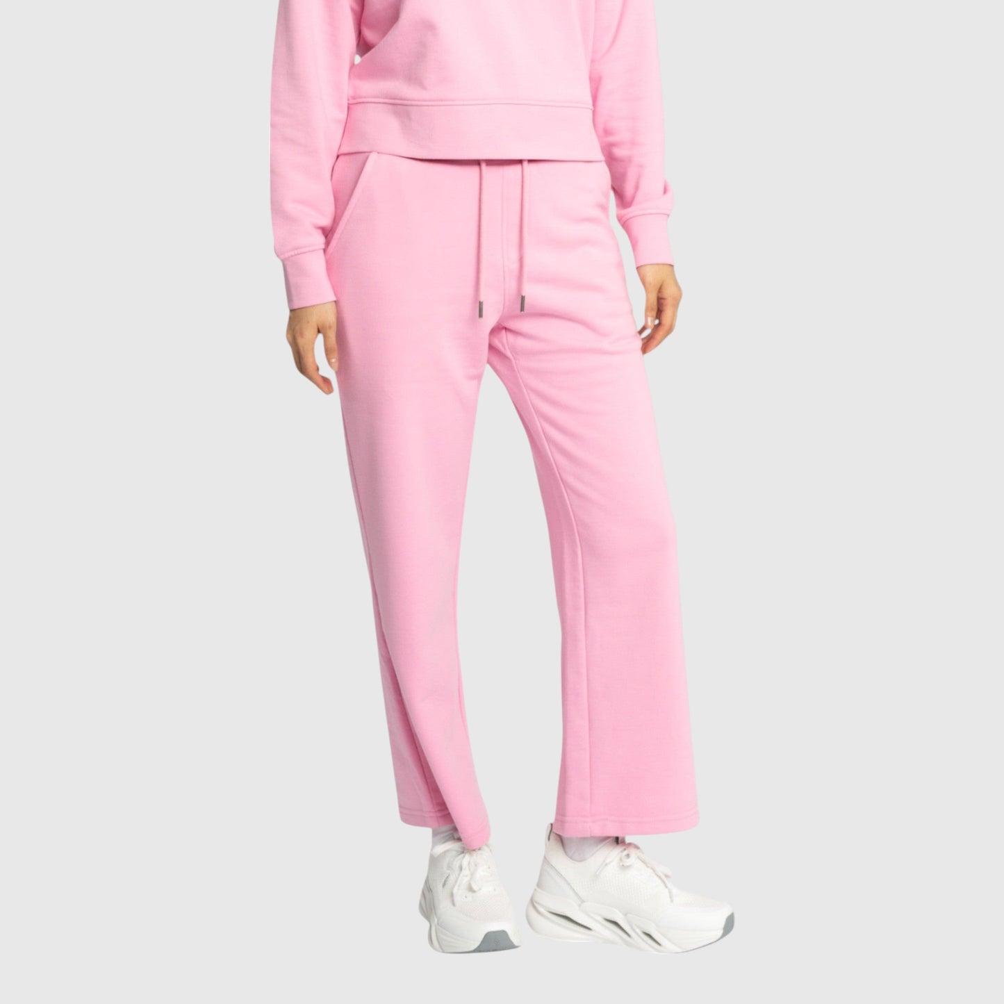 Straight Leg Sweatpants in Midweight Cotton with Small Silicon Print - Gisada.com