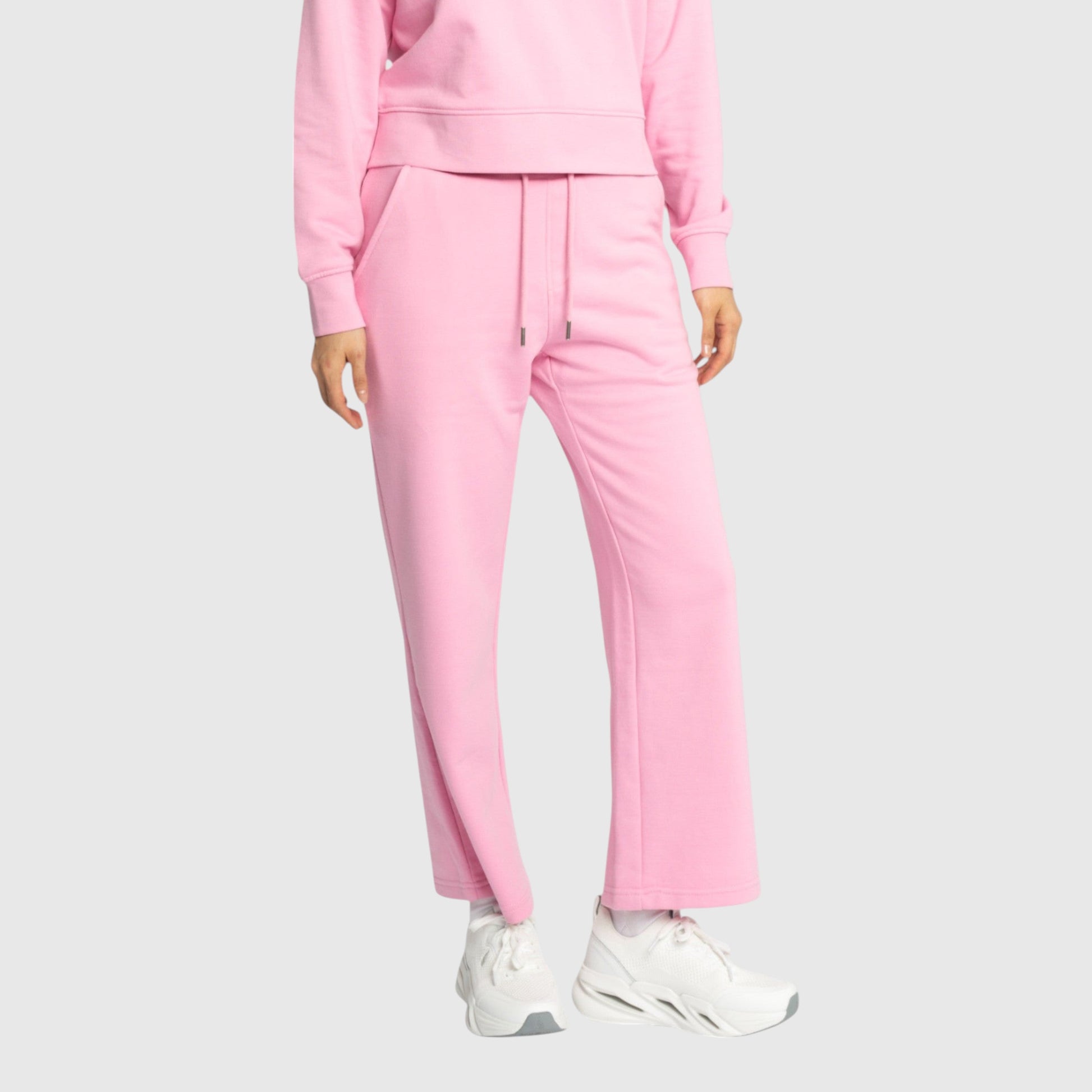 Straight Leg Sweatpants in Midweight Cotton with Small Silicon Print - Gisada.com